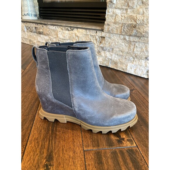Sorel Joan Of Arctic Wedge III Boots Women’s Size 9 Grey Leather NL4355-052 - Picture 1 of 9